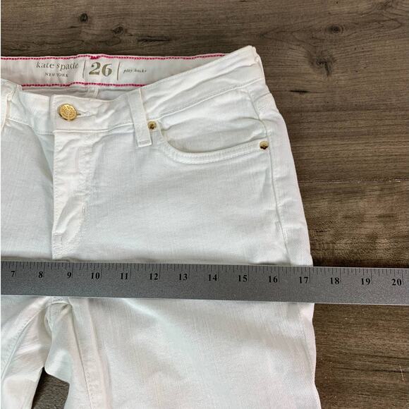 Kate Spade Broome Street Womens Skinny Jeans Size 26 White Play Hooky W28 x L31 - Picture 6 of 12